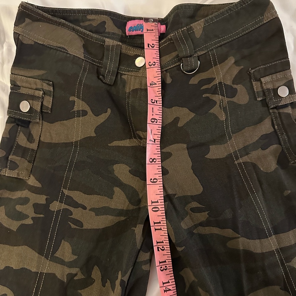Green and Brown Flare Wide Leg Jeans - Picture 6 of 8